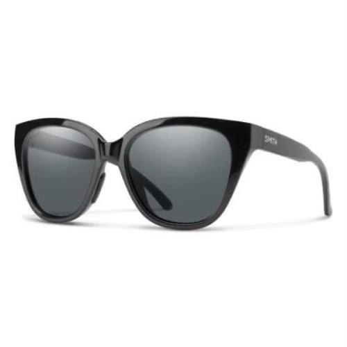 Smith Optics Era Designer Ladies Cateye Sunglasses in Gloss Black/polarized Gray
