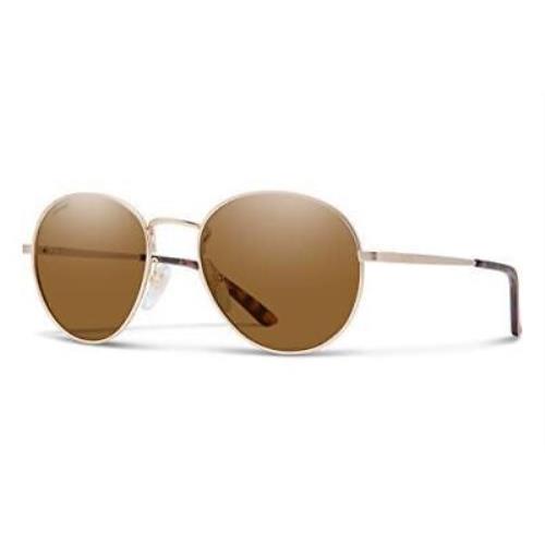 Smith Optics Prep Designer Unisex Round Sunglasses in Matte Gold/polarized Brown