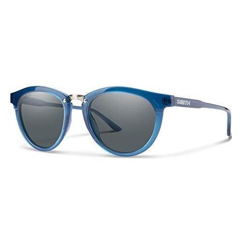 Smith Optics Questa Ladies Round Sunglasses in Cool Blue Crystal/polarized Gray
