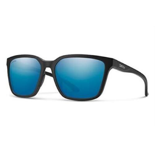 Smith Optics Shoutout Retro Sunglasses in Black/chromapop Polarized Blue Mirror