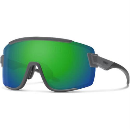 Smith Optics Wildcat Chromapop Sunglasses Medium Fit Matte Cement/green Mirror - Green