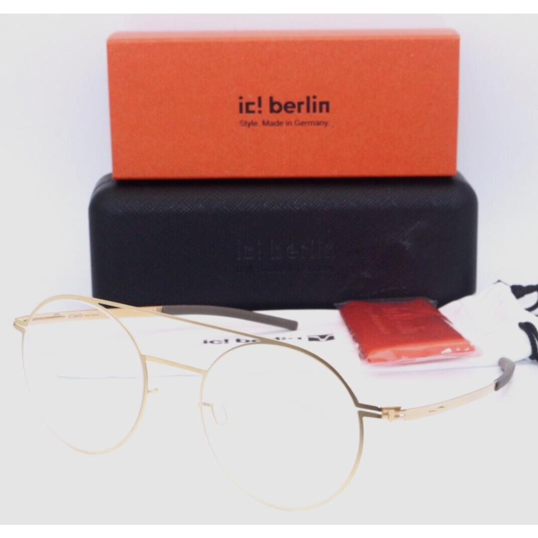 IC Berlin Hansa Matt Gold Black Designer Frames Eyeglasses 51-20