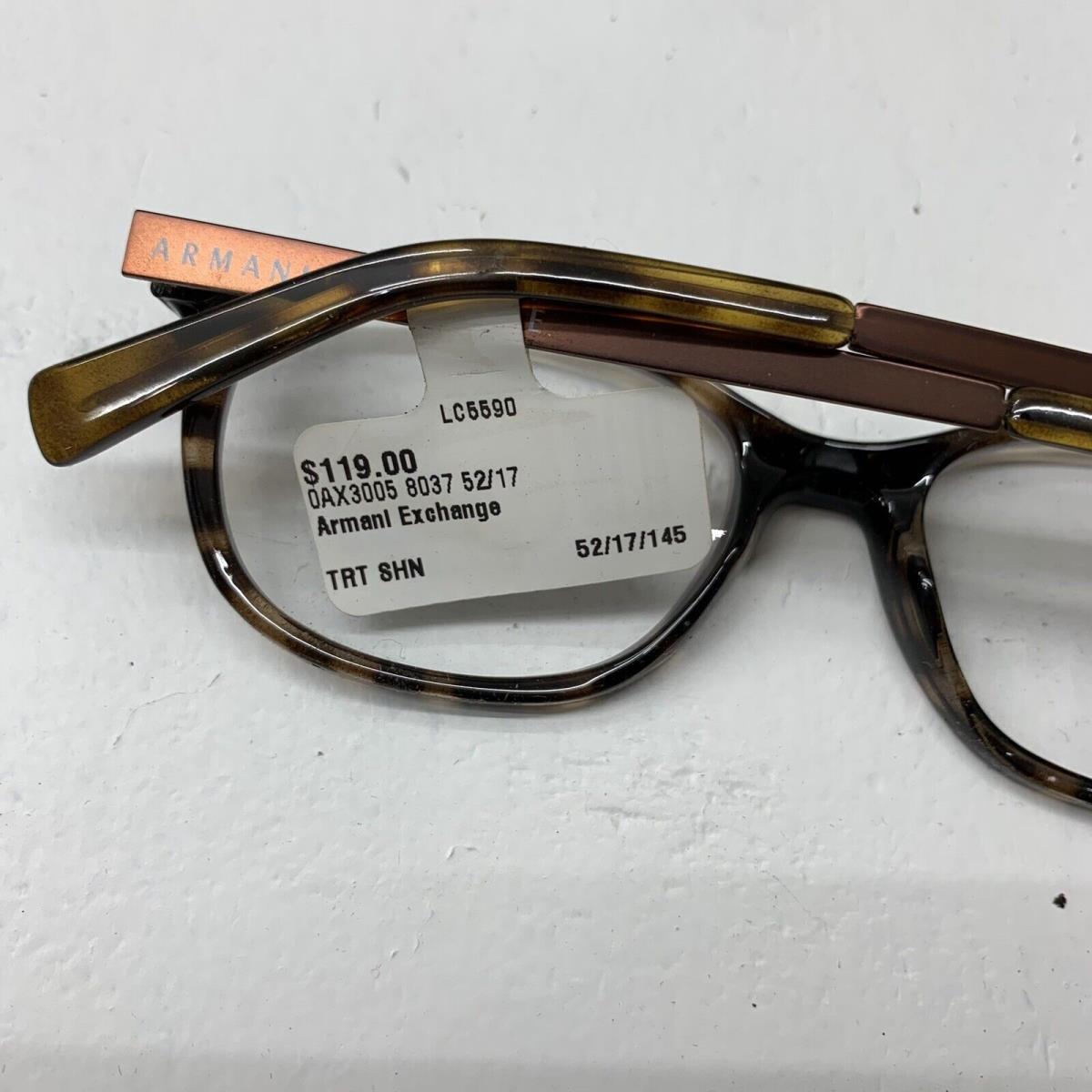 Armani Exchange Womens Brown Tortoise Frames Size 52/17/145