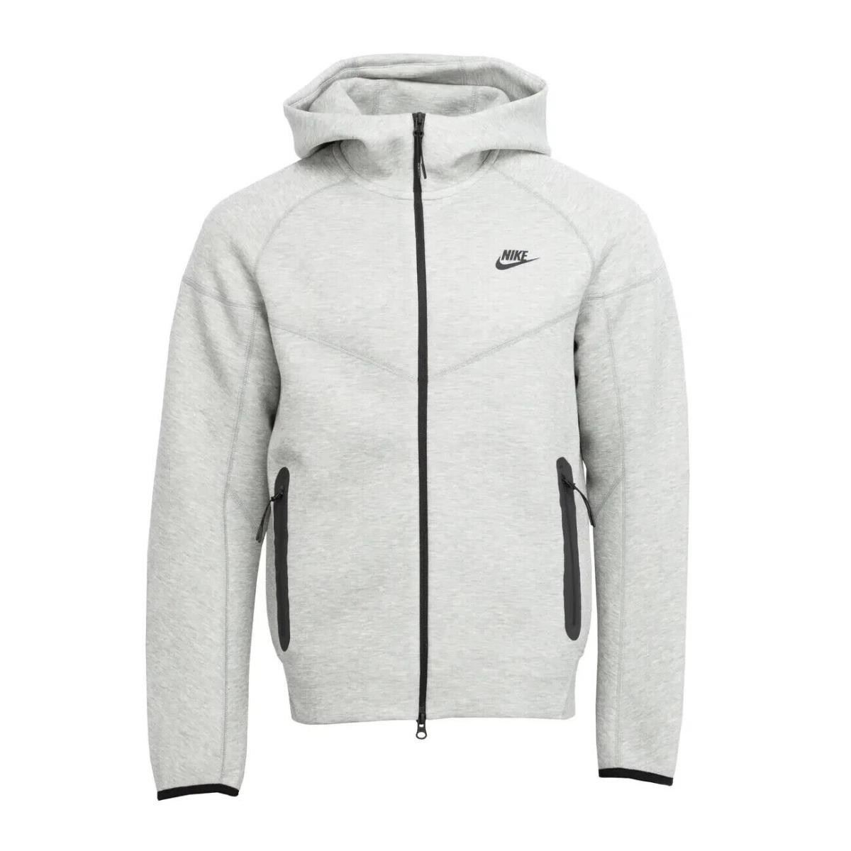 Mens Size L Nike Sportswear Tech Fleece Hoodie Grey Heather Black FB7921-063