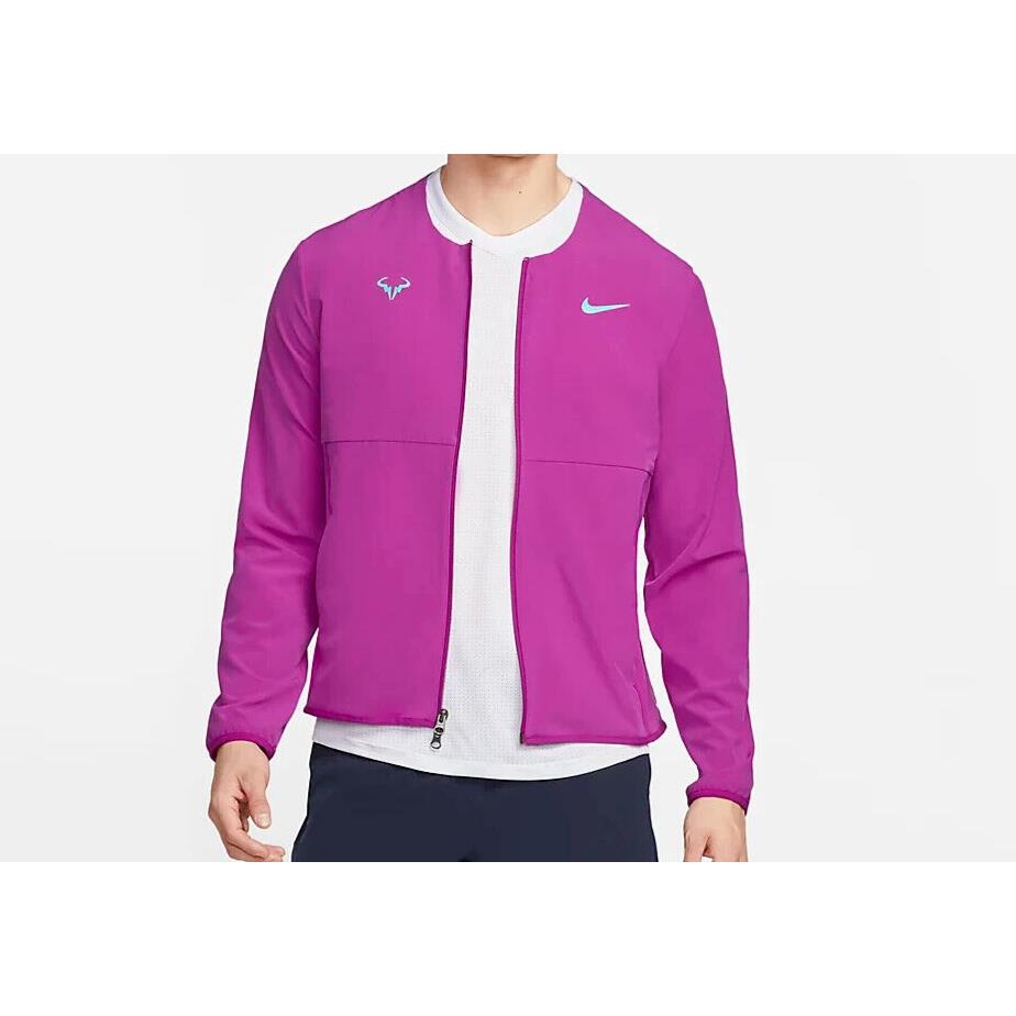 Nike Rafael Nadal Spring Tennis Jacket - CV2713 584 - Red Plum / Teal - M