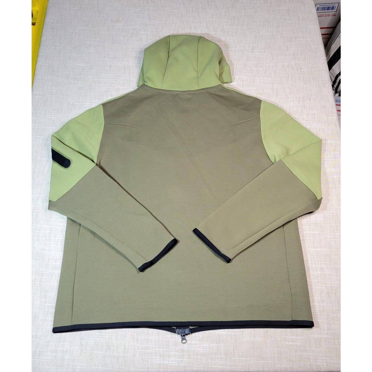 Nike Tech Fleece Hoodie XL Mens Olive Green Black Jacket Full Zip Colorblock Nsw