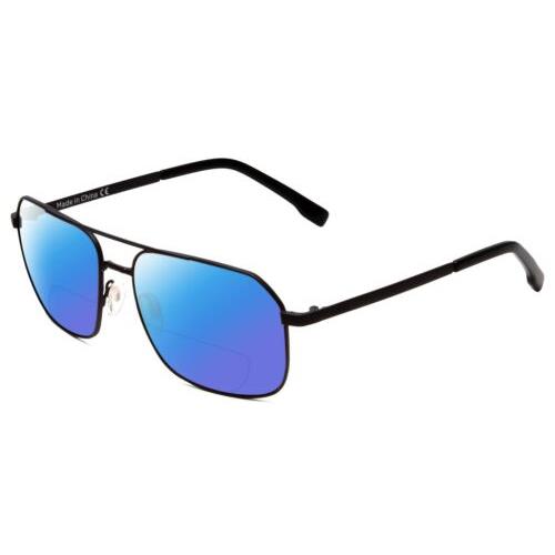 Bolle Navis Polarized Bi-focal Sunglasses Matte Gun Metal Black 58mm Lens Option Blue Mirror