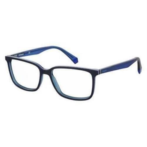 Polaroid Eyeglasses For Men/women Rectangle Blue Azure Eyeglasses 55 - 15 - 145