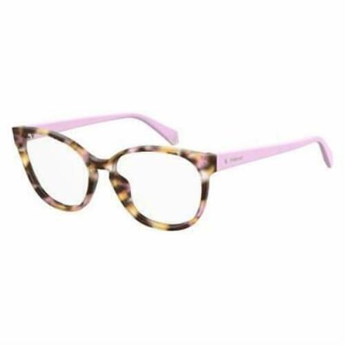 Polaroid Eyeglasses For Women Oval/cat Eye Pink Havana 53-16-140