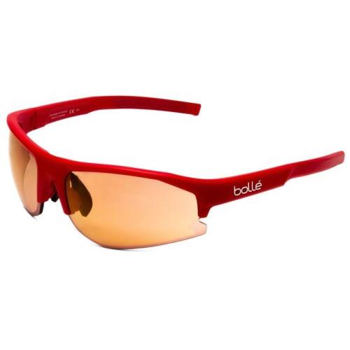 Bolle Bolt 2.0 Wrap Semi-rimless Designer Sunglasses in Matte Red Brown 76 mm