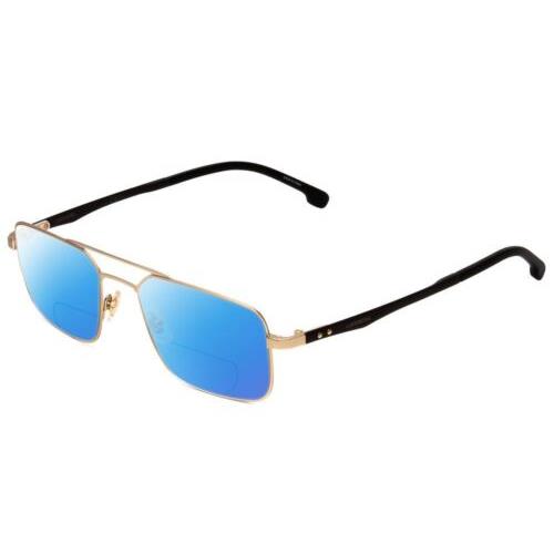Carrera 8845-A0Z Aviator Polarized Bi-focal Sunglasses Matte Gold 53mm 41 Option Blue Mirror