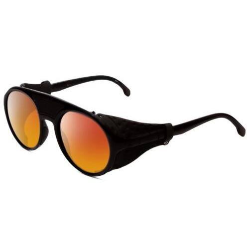 Carrera Hyperfit Unisex Square Polarized Sunglasses in Black Gray Leather 54 mm Red Mirror Polar