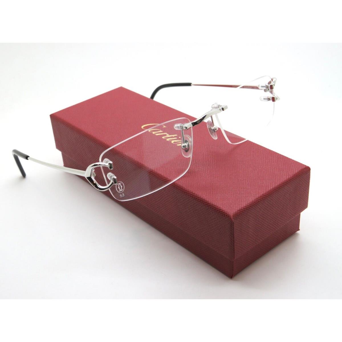 Cartier Picadilly Big C CT0344O 002 Silver Rimless 53mm Eyeglasses