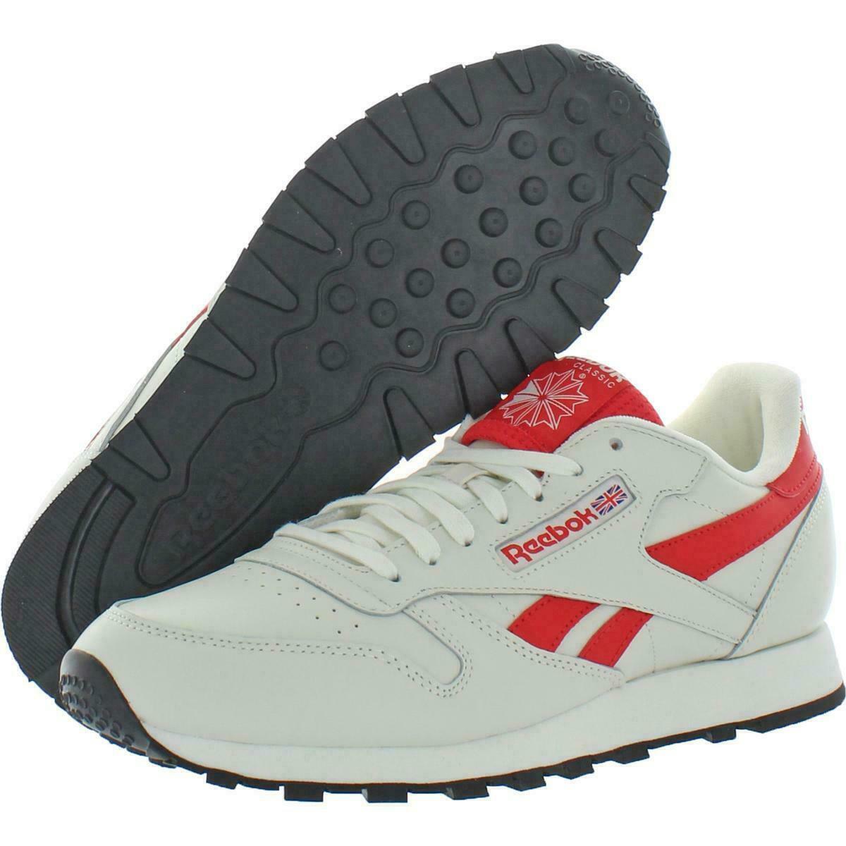 Reebok Classic Leather MU Men`s Running Training Shoes Chalk/rad Red EF3383 - Chalk/Rad Red