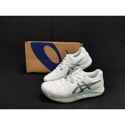 Asics Gel-resolution 8 White/ Pure Silver Women`s Size 10 Tennis Shoes