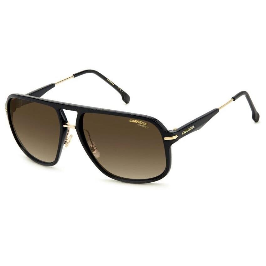 Carrera 296/S 02M2 HA Black Gold/brown Gradient Rectangle Men`s Sunglasses