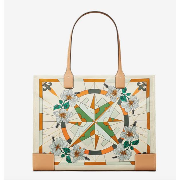 Tory Burch Ella Logo Lei Floral Compass Prints Large Tote Shopper Bag - Tory  Burch bag - 026030567641 | Fash Brands