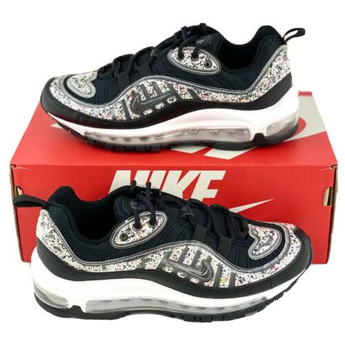 Nike Air Max 98 Recycled Materials Women`s Sneakers Shoes Black White AV4417 001