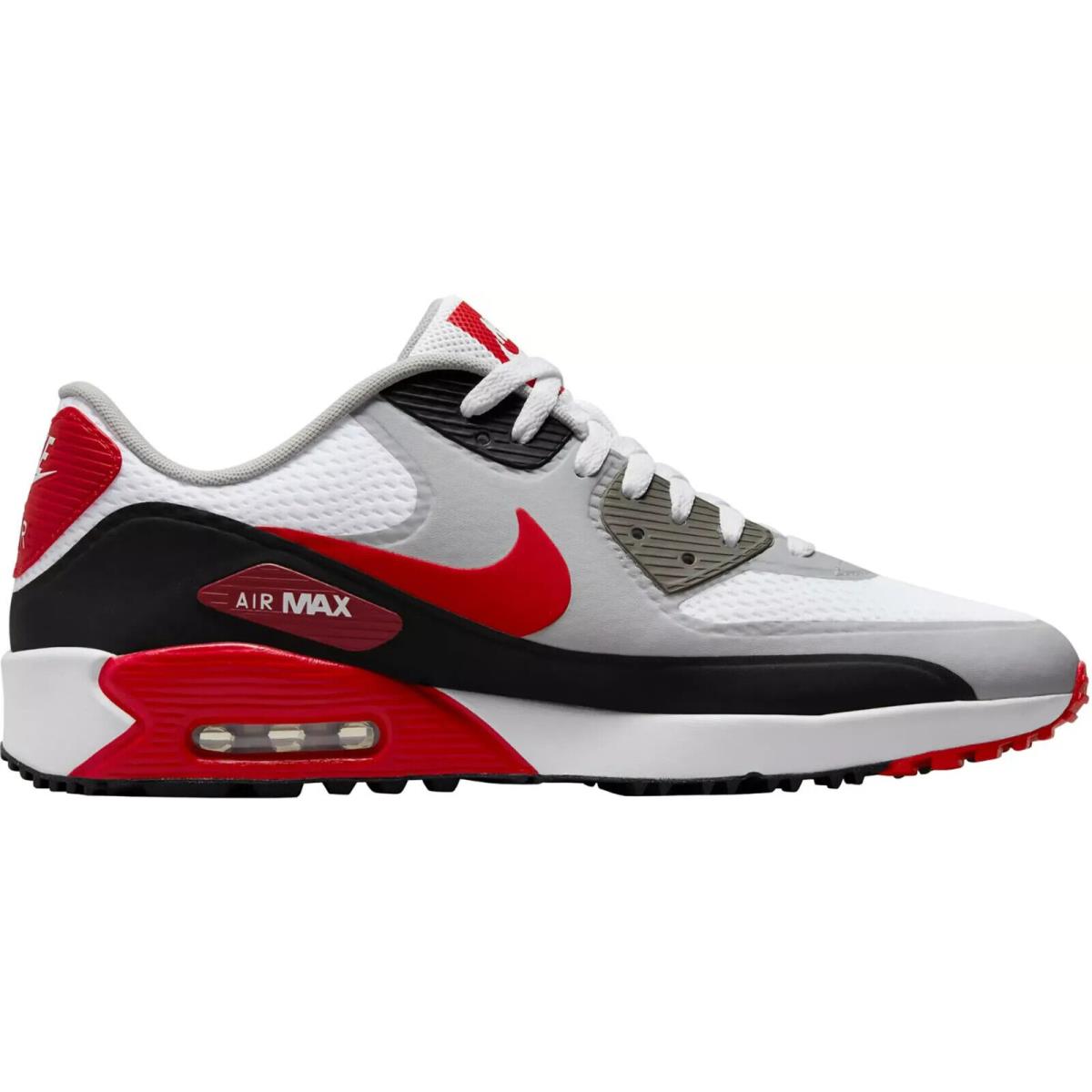Nike Air Max 90 G Men`s Golf Shoes All Colors US Sizes 7-14 White/Black/Photon Dust/University Red