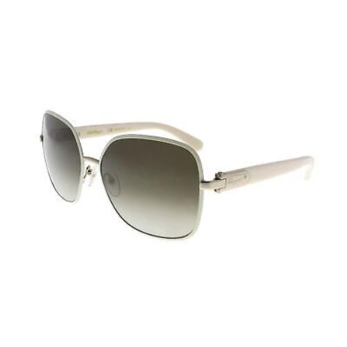 Salvatore Ferragamo Women`s Buckle Sunglasses Ivory/brown One Size