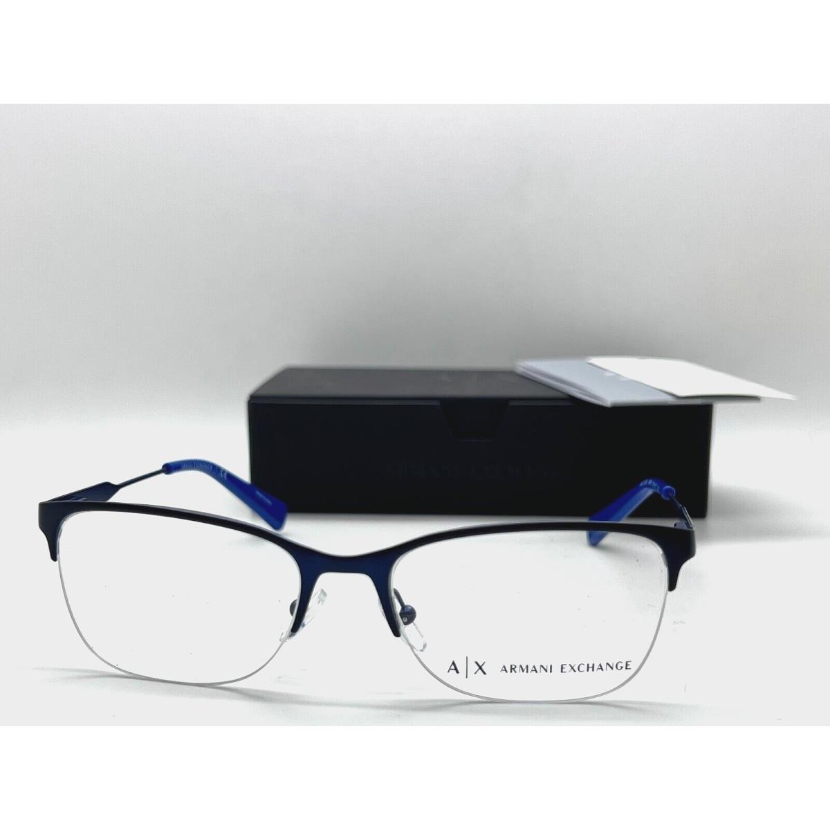 Armani Exchange AX 1023 6097 Matte Blue Eyeglasses 53-17-140mm |  8053672696219 - Armani Exchange eyeglasses - MATTE BLUE Frame, Clear Demo  Lens Lens | Fash Direct