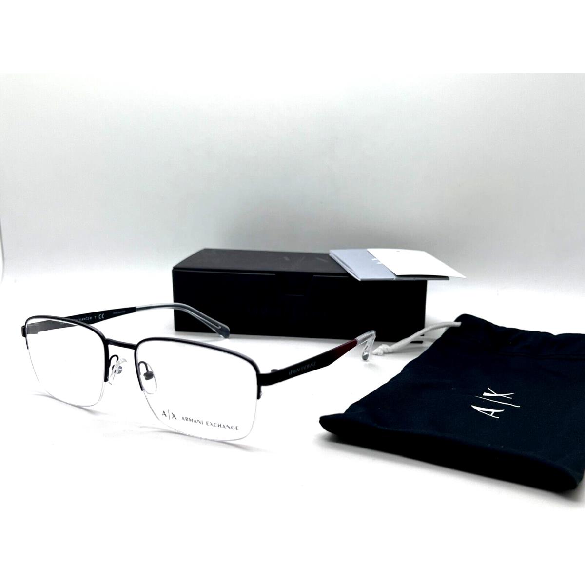 Armani Exchange AX 1053 6000 Matte Black Eyeglasses 56-18-145mm
