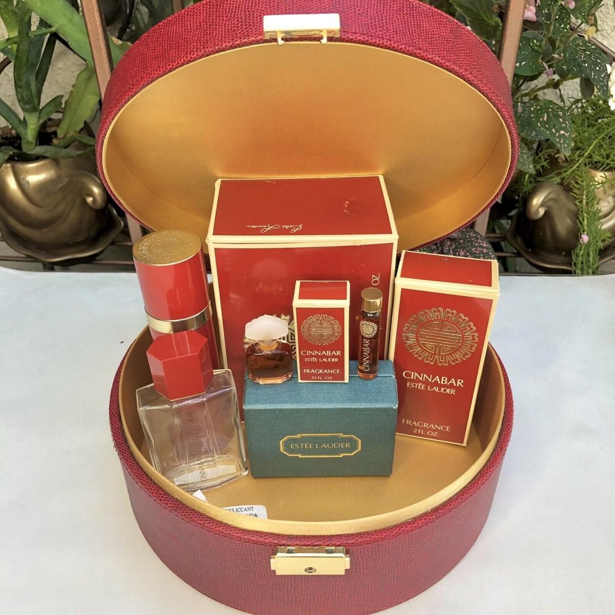 Vintage Cinnabar Estee Lauder Fragrance Mega Collection Gift Set In Train Case