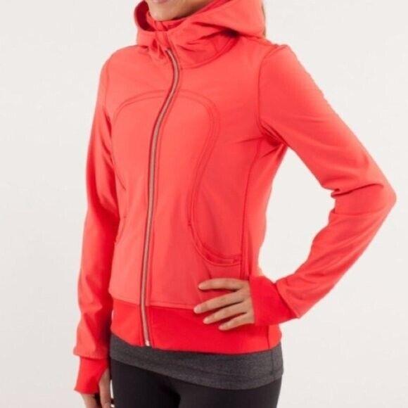 Lululemon Uba Hoodie SE Love Red Jacket W Liner Womens 10 Yoga Running Shirt