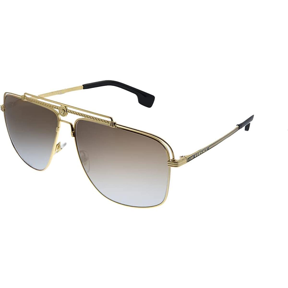 Versace Sunglasses VE2242 100289 61mm Gold / Grey Gradient Brown Lens