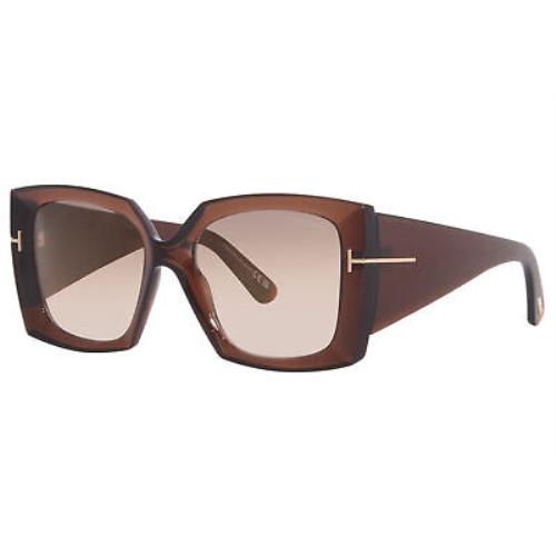 Tom Ford Jacquetta TF921 48G Sunglasses Women`s Transparent Brown/brown 60mm