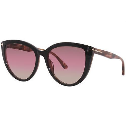 Tom Ford Isabella-02 TF915 05F Sunglasses Women`s Shiny Black/pink Gradient 56mm