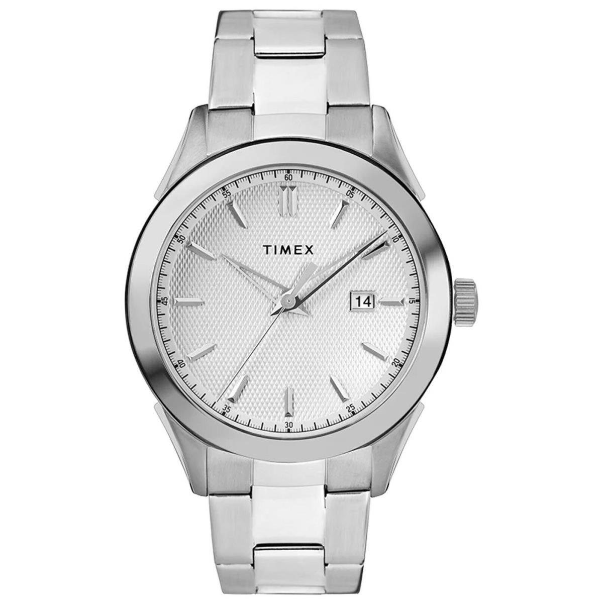 Timex TW2R90500 Men`s Analog Round Watch Silver-tone Steel Bracelet