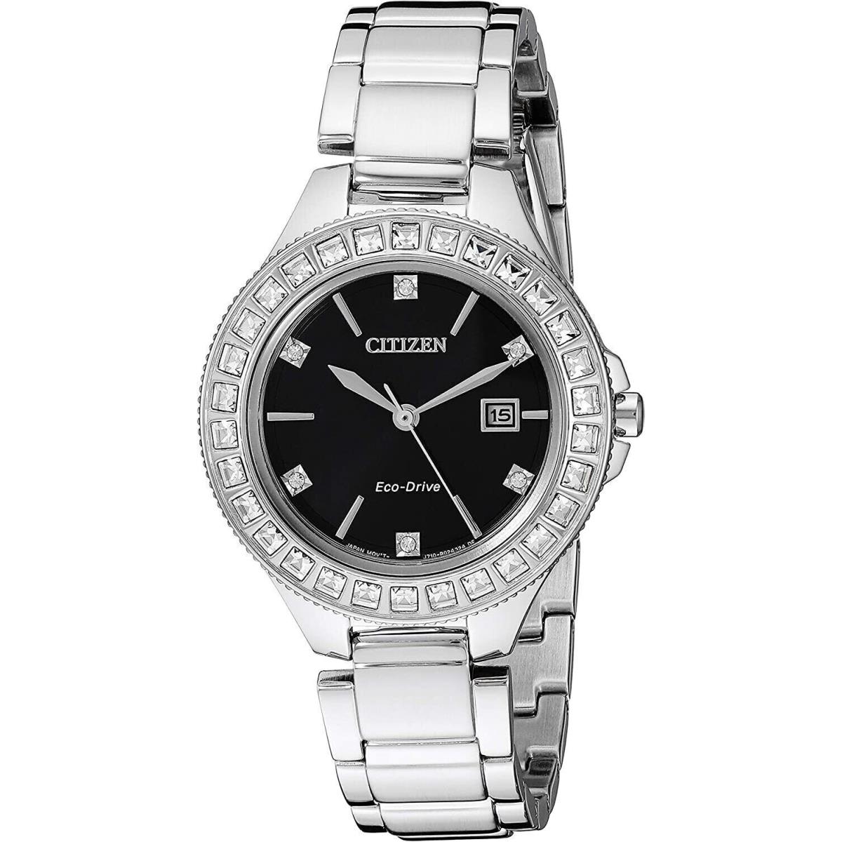 Citizen FE1190-53E Silhouette Eco-drive Black Dial Crystal Accented Womens Watch