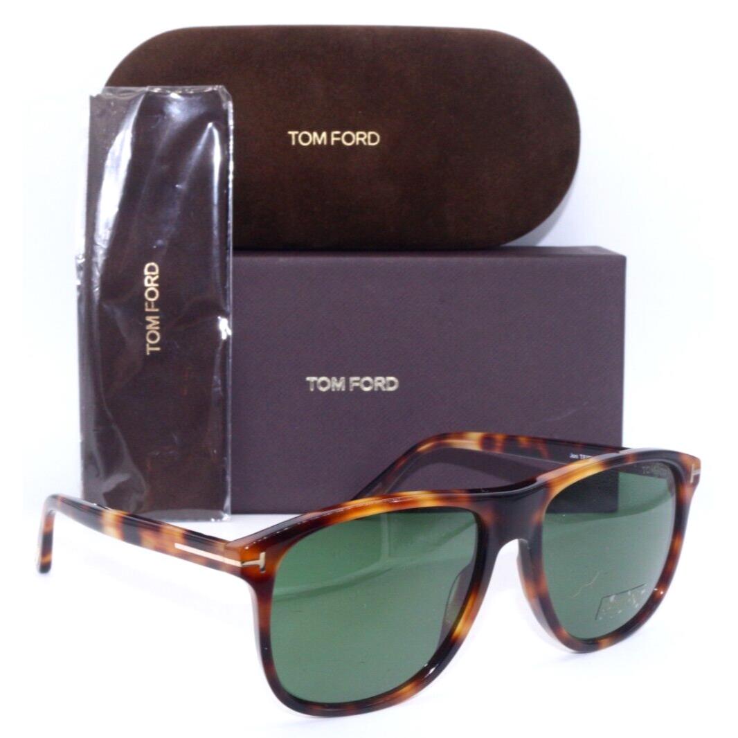 Tom Ford Joni TF 905 53N Havana with Green Lenses Sunglasses 56-16 - Frame: HAVANA GOLD, Lens: Green