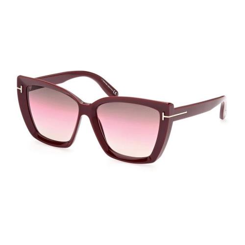 Tom Ford FT0920 Scarlet-02 69F Shiny Burgundy/ Brown Pink Gradient Sunglasses