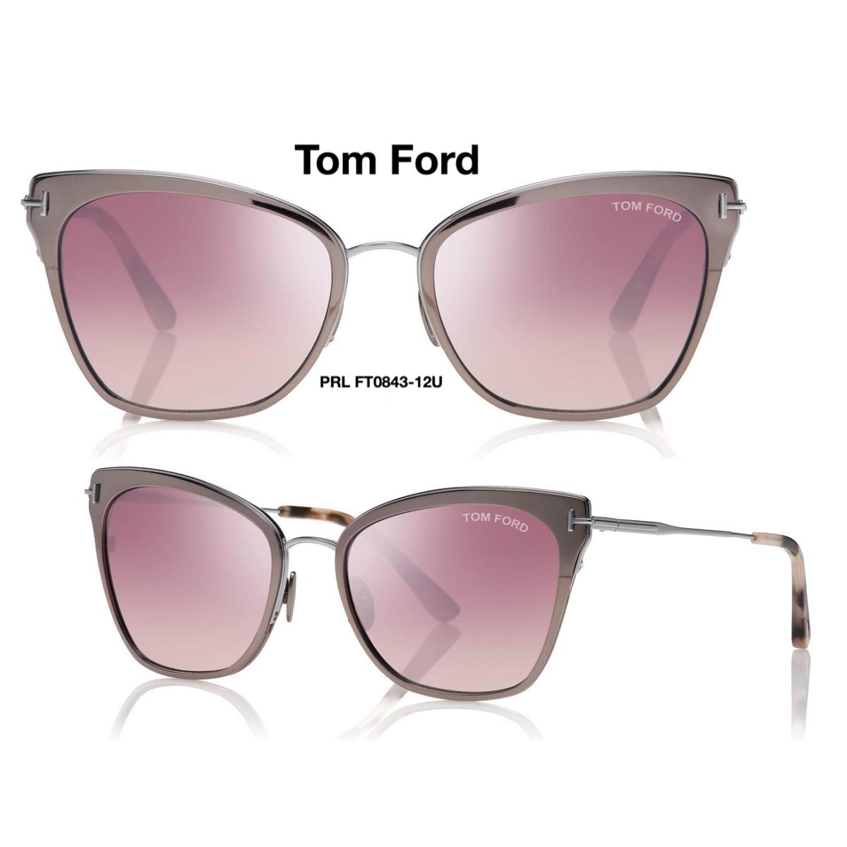 Tom Ford TF 843 12U Faryn Sunglasses Ruthenium FT 843 12U - Frame: , Lens: Bordeaux