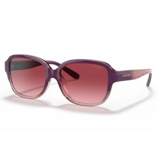 Coach Sunglass HC8298U 56228H 57mm Transparent Rose Burgundy Gradient