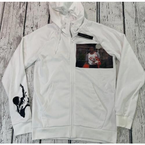 Jordan Hoodie Size Small Full Zip White Jumpman Nike Rare Sample AO0428-100