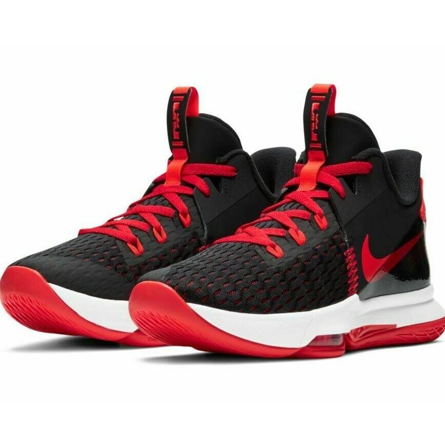 Nike Lebron Witness V Bred Mens Size 7.5 Sneaker Shoes CQ9380 005 Black Red - Black