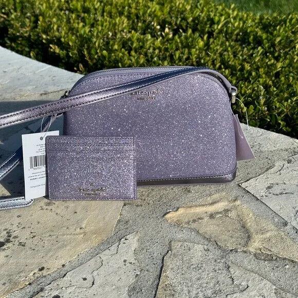 Kate Spade New York,Tinsel Glitter Crossbody Bag (Lilac frost): Handbags