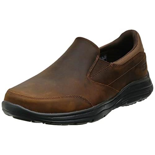 Skechers Men`s Relaxed Fit Glides Calculous Slip-o - Choose Sz/col Dark Brown