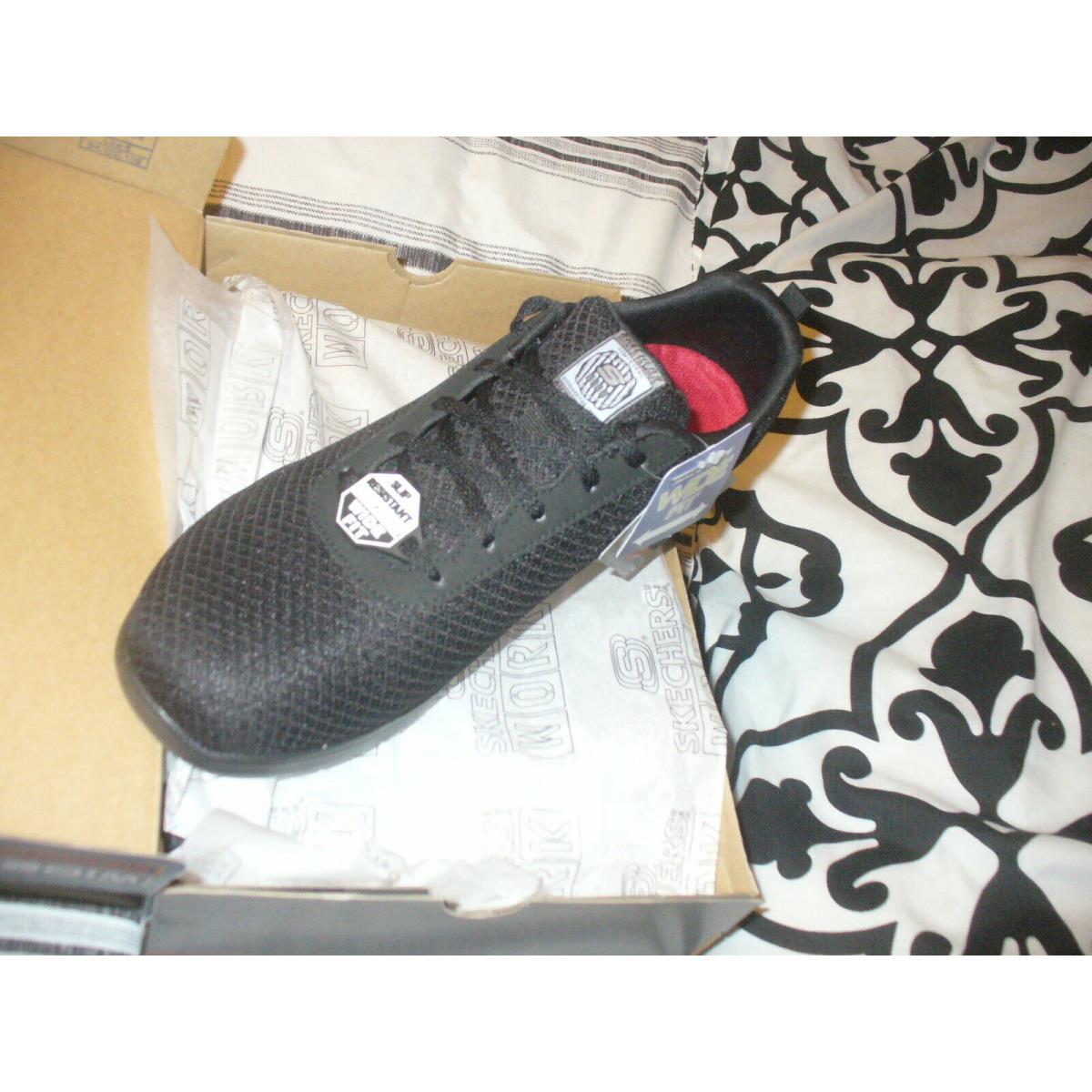 Women`s Skechers Work 77210/BLK Slip Resistant Shoe Black Choice Size Look