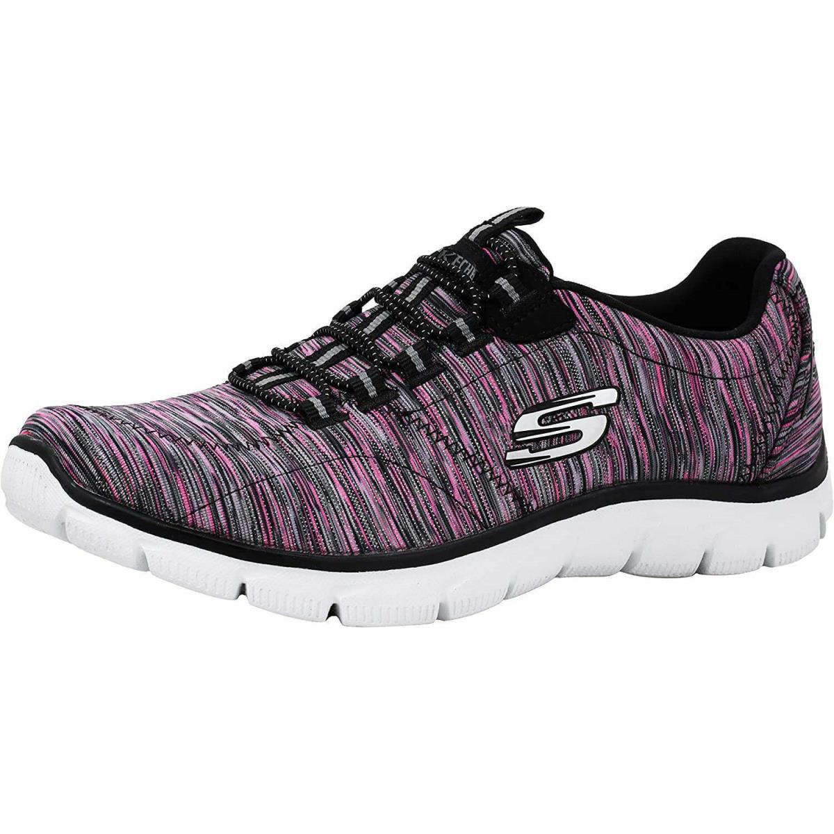 Skechers Women`s Sport Empire Sneaker Black/hot Pink 7.5 M US