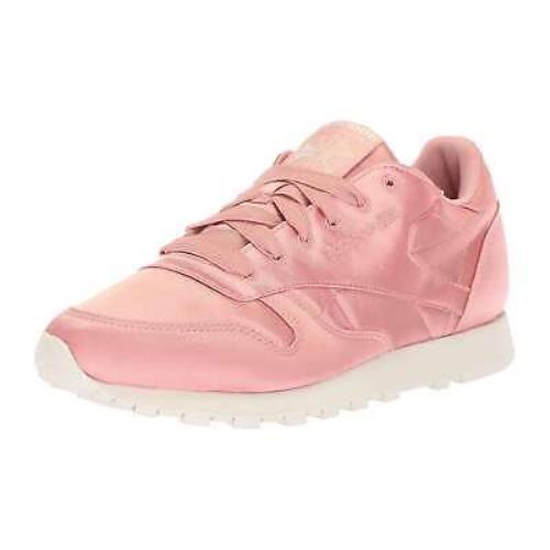 Reebok Women Athletic Shoes Classic Leather Satin Shoes Chalk Pink - CHALK PINK , CHALK PINK Main