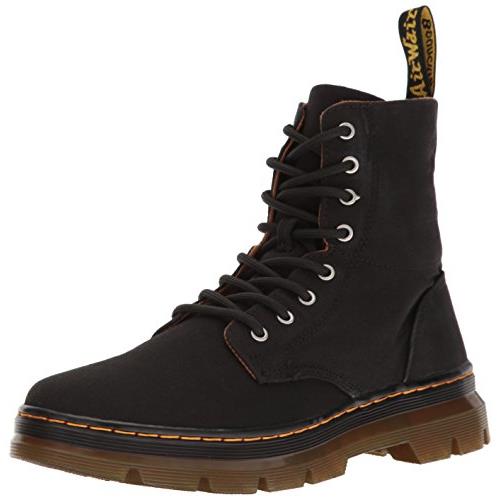 Dr. Martens Unisex Combs Washed Canvas Combat Boot - Choose Sz/col Black Extra Tough Nylon/Rubbery
