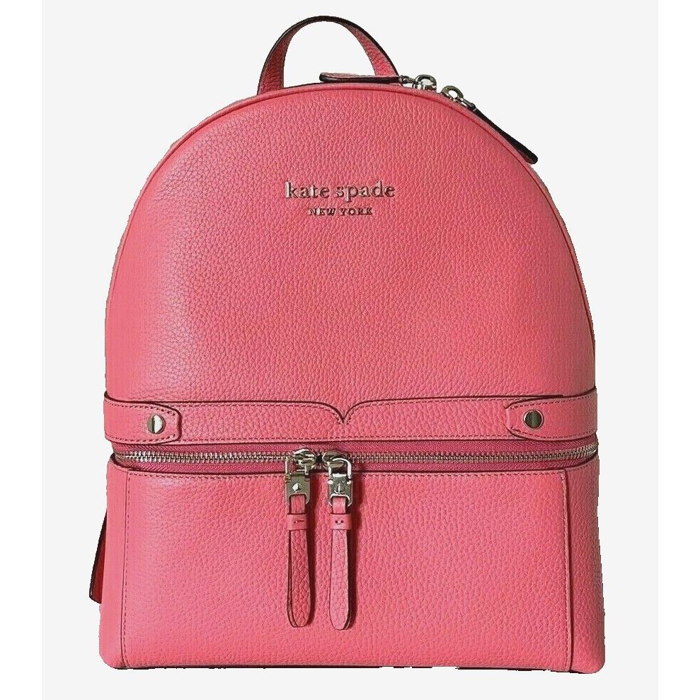 New Kate Spade Day Pack Medium Backpack Pebble Leather Peach Melba