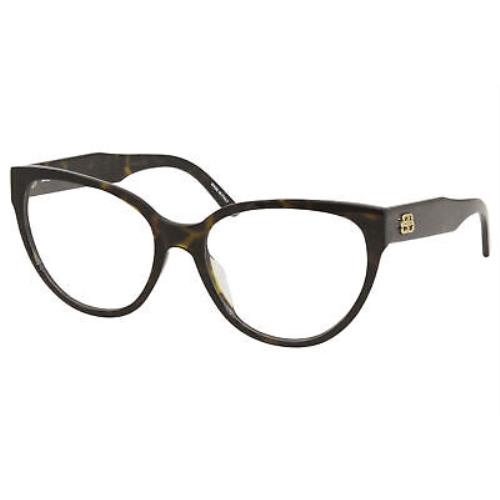 Balenciaga BB0064O 002 Eyeglasses Women`s Havana Full Rim Optical Frame 54-mm