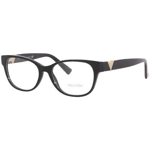 Valentino VA3063 5001 Eyeglasses Women`s Black Full Rim Rectangle Shape 52mm