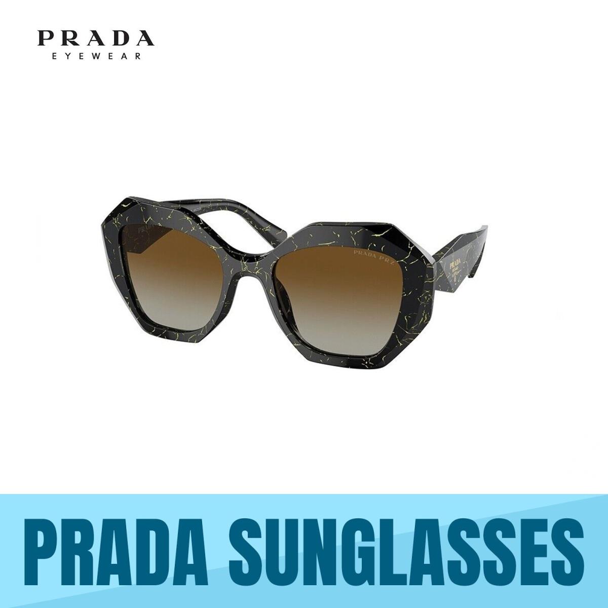 Prada PR 16WS -19D6E1 Black/yellow Marble -brown Gradient Polarized Sunglasses