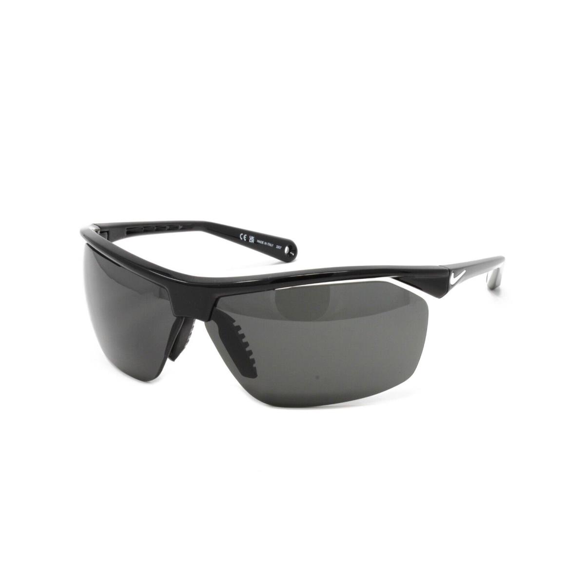 Nike Sunglasses Tailwind 12 EV1128 001 Shiny Black White 70mm Gray Lens - Frame: Black, Lens: Gray